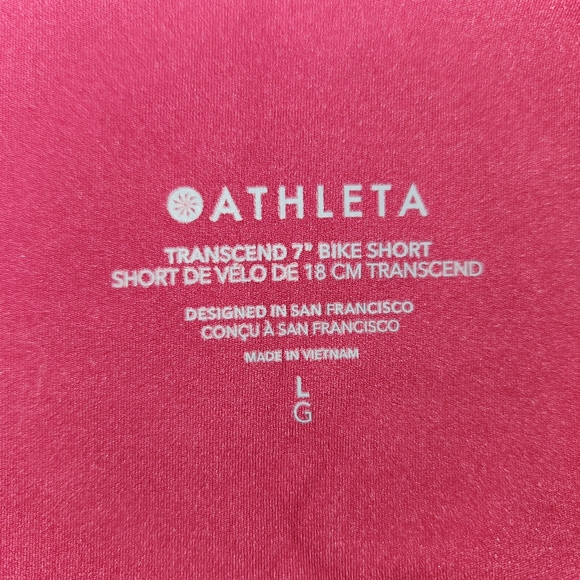 Athleta Transcend 7" Bike Short in Fushcia. Size L. #798634 - Picture 4 of 6